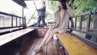 天使上海锦溪古镇游船湿身诱惑！船震极限挑战，娇喘连连